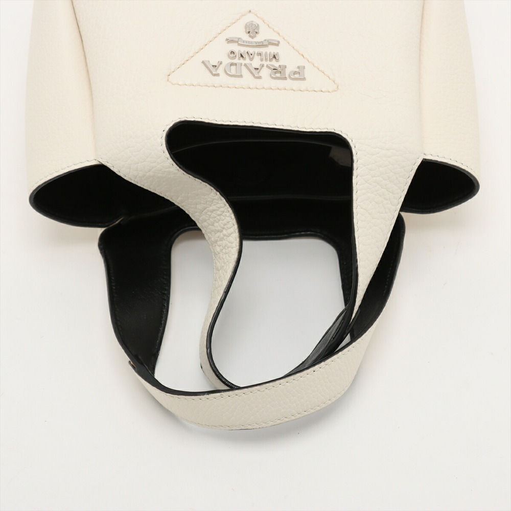 Prada Vitello Dino Leather Handbag White - Picture 5 of 8